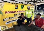 Ditlantas Dan Biddokkes Polda Sulbar Cek Kelengkapan Sopir Bus dan Berikan Pelayanan Kesehatan Gratis 