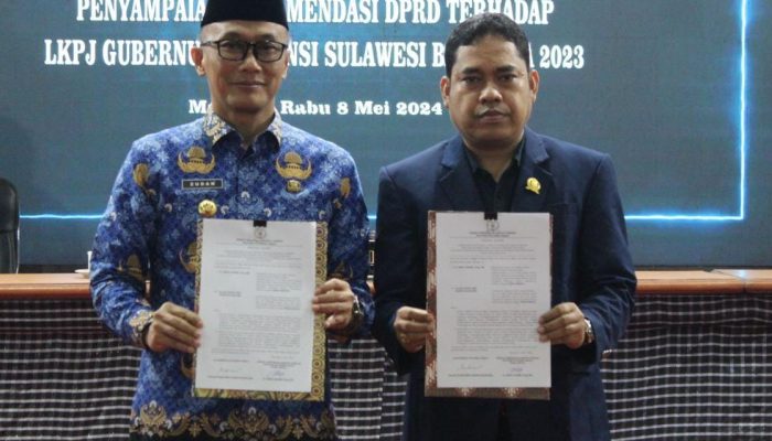 DPRD  Sulbar Gelar  Rapat  Paripurna Rekomendasi  (LKPJ) Gubernur  Sulbar Tahun 2023.
