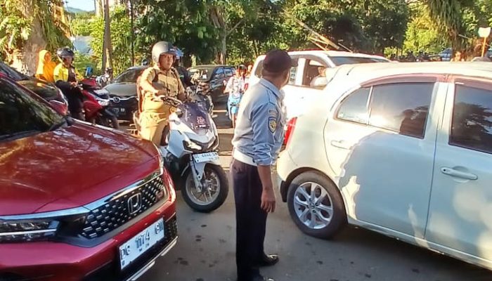 Dukung Mitigasi Bencana, Dinas Perkimtanhub Sulbar Atur Arus Lalu Lintas di Lokasi Apel Gabungan Kesiapsiagaan Bencana