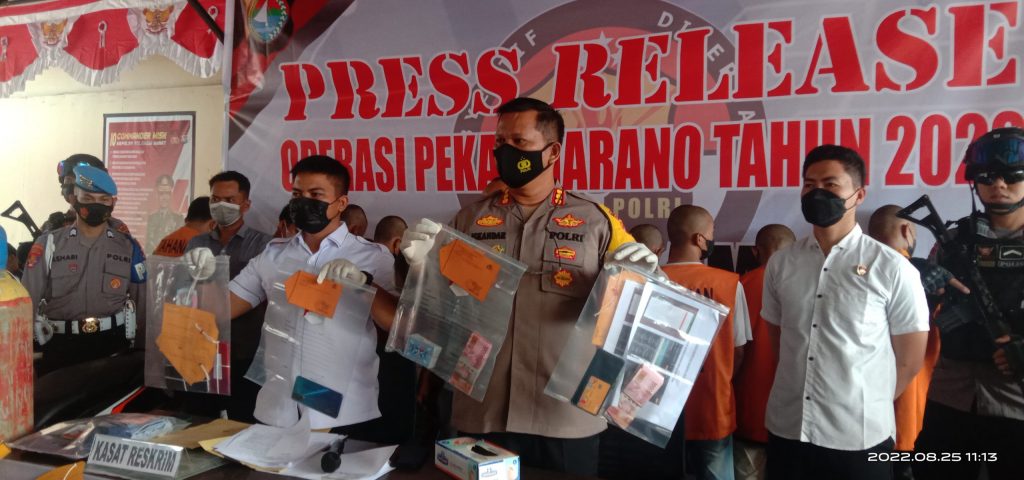 Polresta Mamuju Gelar Press Release Hasil Operasi Pekat Marano Tahun 2022