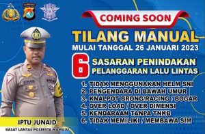 Satuan Lalu Lintas Polresta Mamuju Kembali Menerapkan Tilang Manual