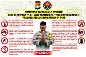 Polresta Mamuju Pasang spanduk Ditempat Strategis Dalam Kota Tentang Himbauan Kamtibmas