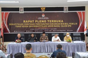 KPU Sulbar Tetapkan 25 Bakal Calon DPD Yang Memenuhi Syarat