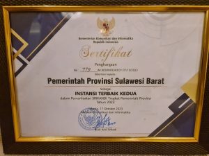 Pemprov Sulbar Raih Penghargaan Terbaik Kedua Secara Nasional 