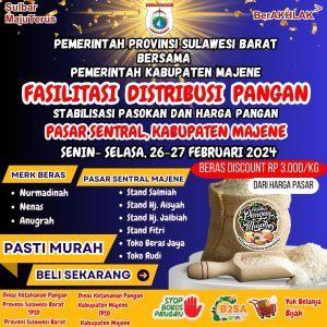 Untuk Kendalikan Inflasi, Pemprov Sulbar Gencarkan Pasar Murah di Kabupaten Mamuju dan Majene