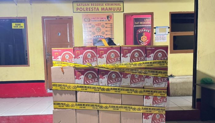 Ribuan Botol Miras Ilegal Berhasil Diamankan Polresta Mamuju
