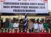 Polresta Mamuju Musnahkan 1.435 Botol dan 200 Liter Ballo Hasil Operasi Pekat Marano 2026