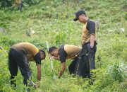 Peduli Lingkungan, Polda Sulbar Gelar Kerja Bakti dan Tanam Pohon