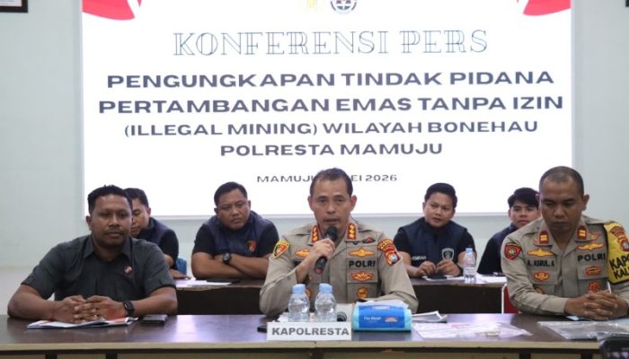 Beroperasi Tengah Malam, Polresta Mamuju Gerebek Tambang Emas Ilegal di Bonehau