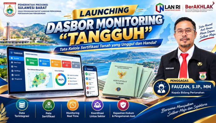 TANGGUH Hadirkan Dasbor Monitoring untuk Dukung Percepatan Sertifikasi Tanah Pemprov Sulbar
